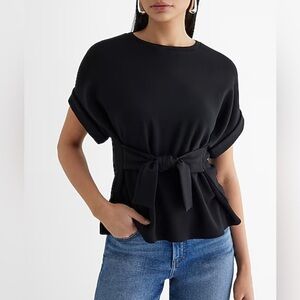 Express Tie Front Top Size M Black